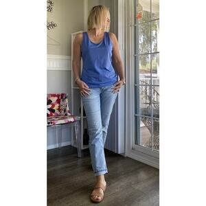 Boutique Essentials blue Top Size L Made in U.S.A.